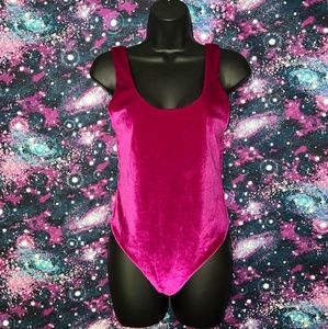 Cabana Del Sol Fuchsia Velvet Bodysuit